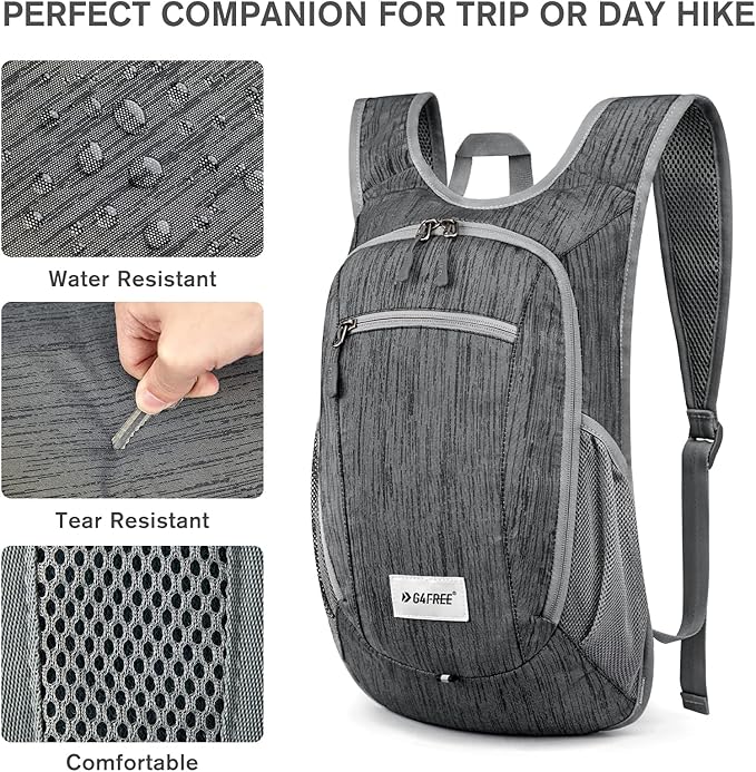 G4Free 10L/15L Hiking Backpack Lightweight Packable Hiking Daypack Small Travel - Image 6