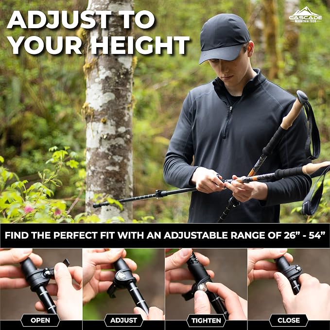 Cascade Mountain Tech Lightweight Aircraft-Grade Aluminum Trekking Poles - Image 4