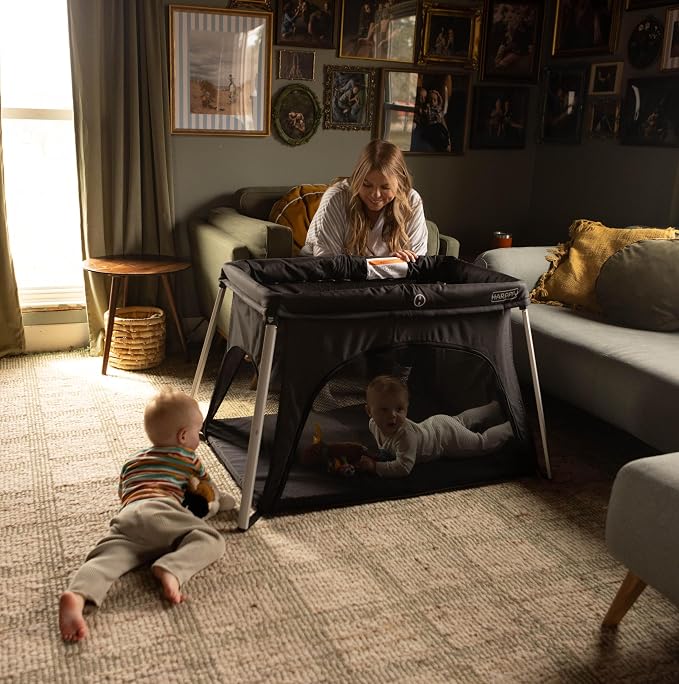 HARPPA Travel Crib with Comfy Mattress, Lightweight Portable Crib Requires No - Image 2