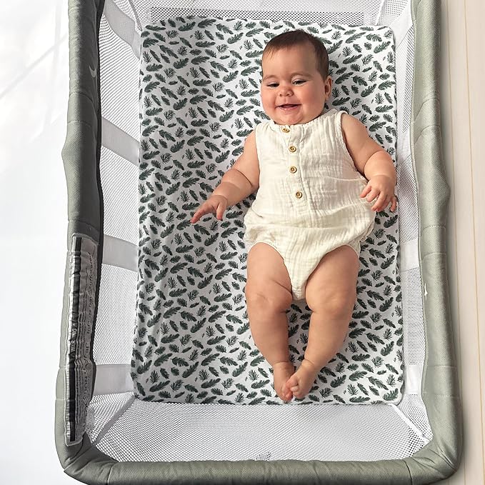 Quiggly Bassinet Sheets for Guava Lotus, 2 Pack Organic Cotton Jersey Knit - Image 7