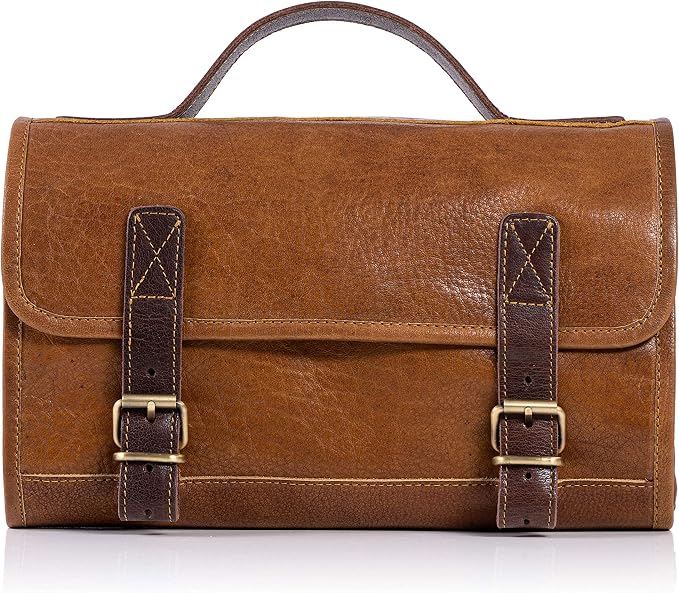 KomalC Premium Buffalo Leather Hanging Toiletry Bag Travel Dopp Kit - Image 3