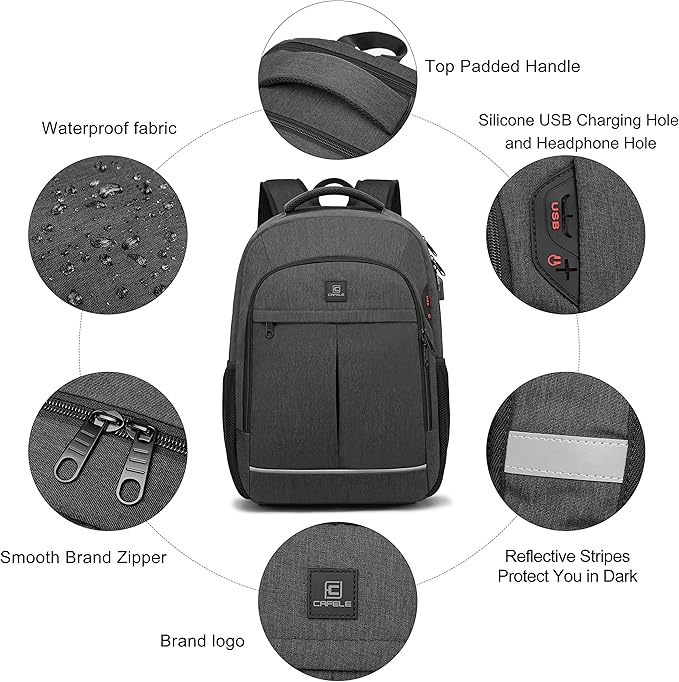17.3 Inch Laptop Backpack, School Backpack, Large TSA Travel Carry on Backpack - Image 6