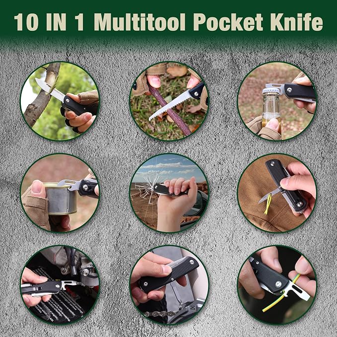 MOSSY OAK Multitool Pocket Knife, 10-in-1 Folding Pocket Knife Multitool - Image 7