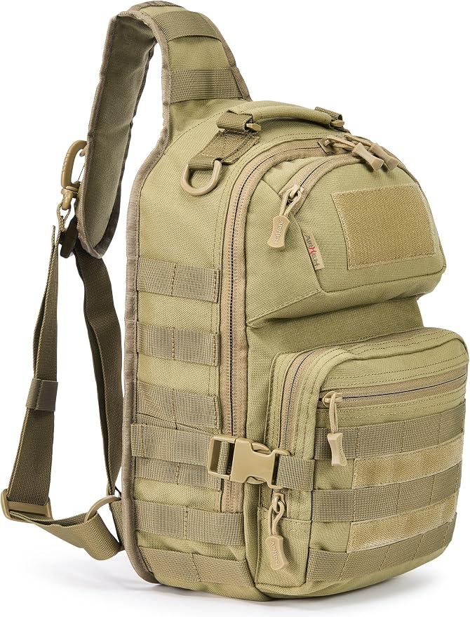 15L Tactical Crossbody Sling Bag | Everyday One Shoulder Backpack Fit 12 Inch by AMHEH