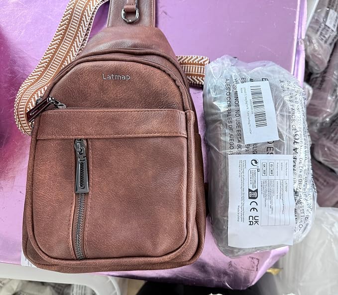 7L Sling Bag for Women Men Leather Small Sling Backpack Daypack Anti Theft - Image 9