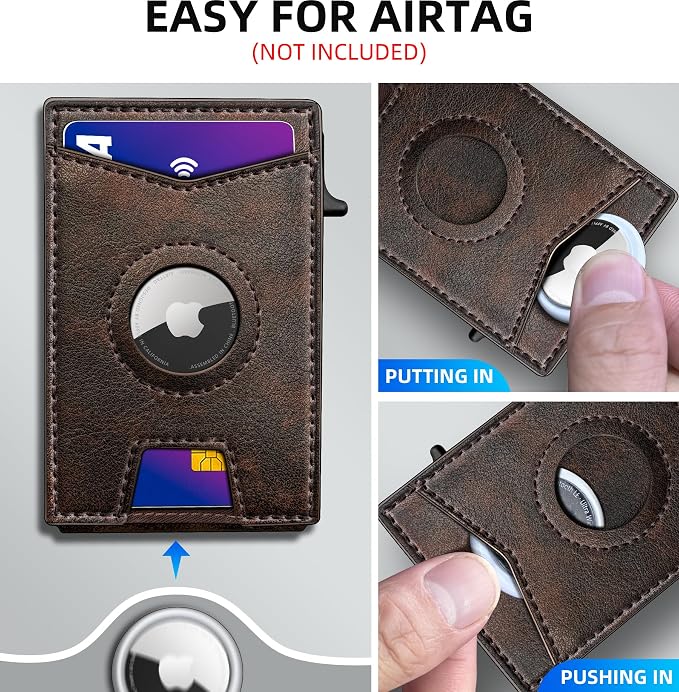 Airtag Wallet for Men, with Money Clip Gift Boxed, Slim Front Pocket Wallet - Image 4
