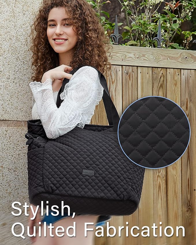 BAGSMART 25L Quilted Tote Bag Large Shoulder Bag - Image 2