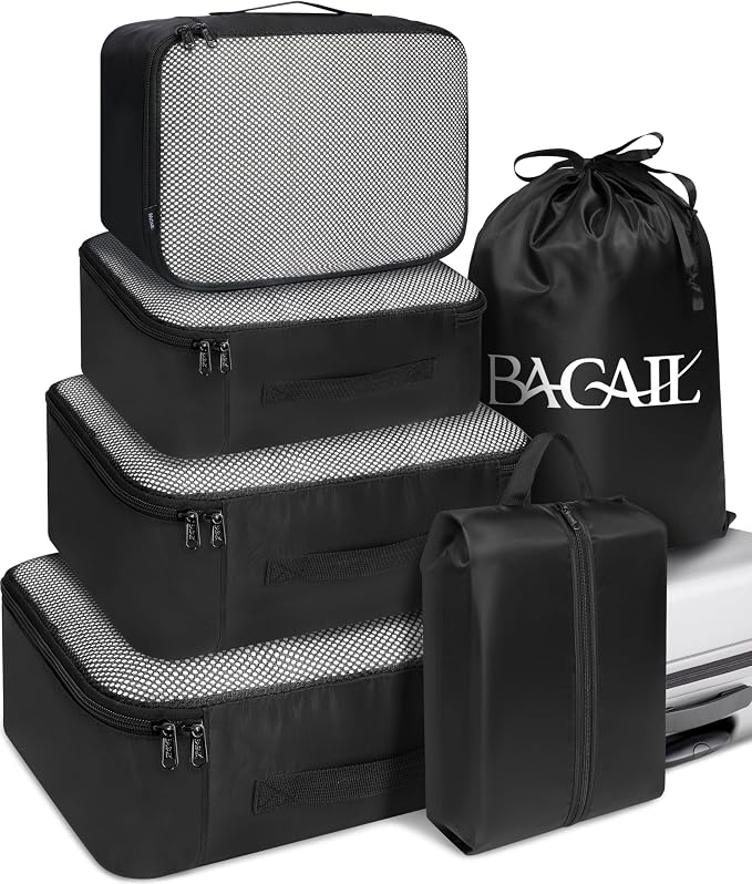 BAGAIL 6 Set Packing Cubes Luggage Packing Organizers by BAGAIL