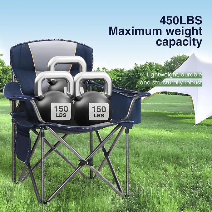 HIGH POINT SPORTS Oversized Portable Folding Camping Chair, 450 LBS Support - Image 9