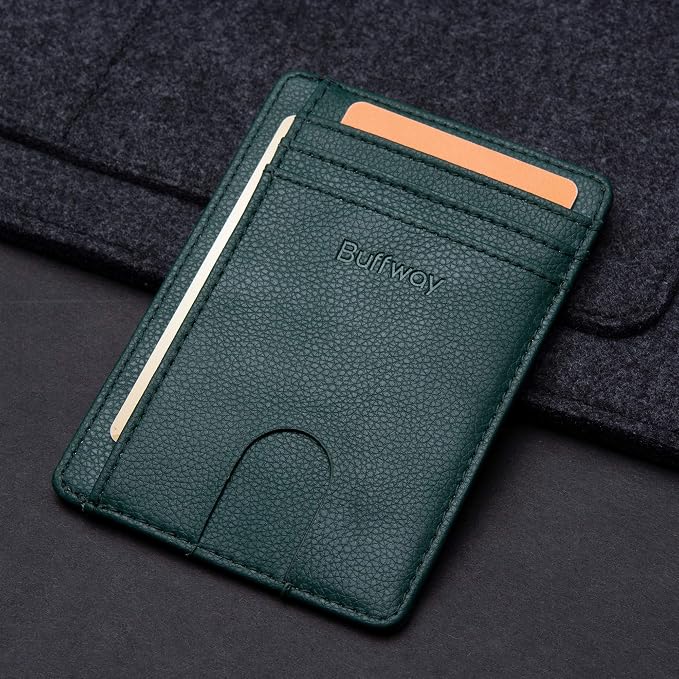 Buffway Slim Minimalist Front Pocket RFID Blocking Leather Wallets - Image 4
