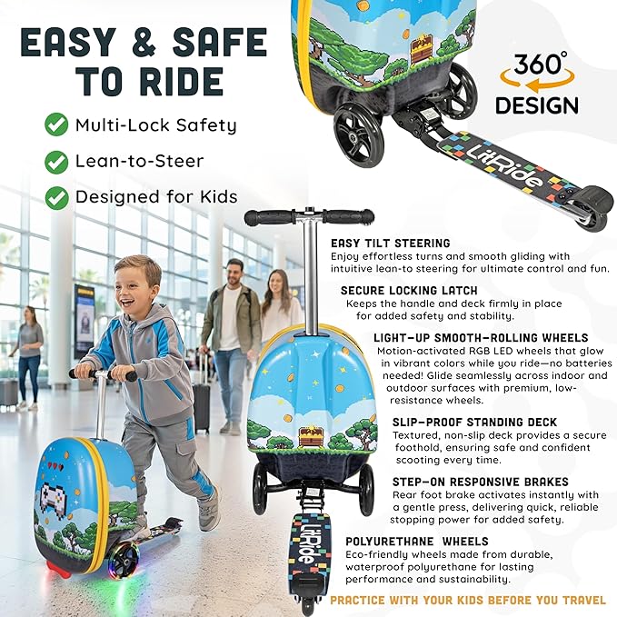 Hardshell Kids Ride-On Luggage - Image 5