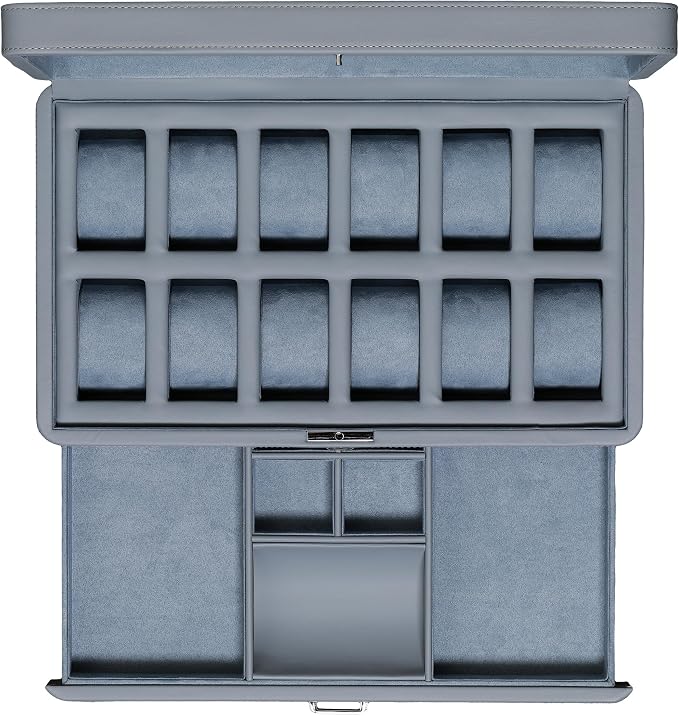 ROTHWELL Luxury Watch Box for 12 Watches – PU Leather Watch Box by RothwellSanFrancisco