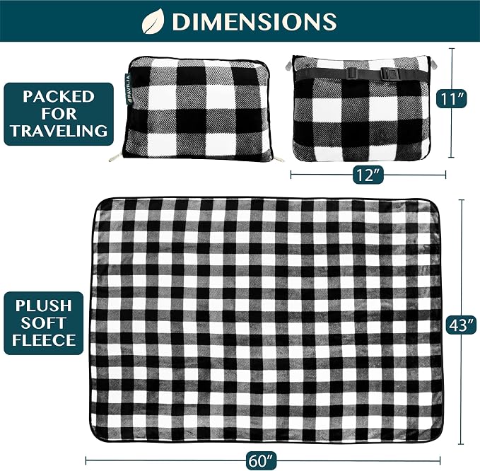 PAVILIA Travel Blanket Pillow, Soft Airplane Blanket 2-in-1 Combo Set, Plane - Image 6