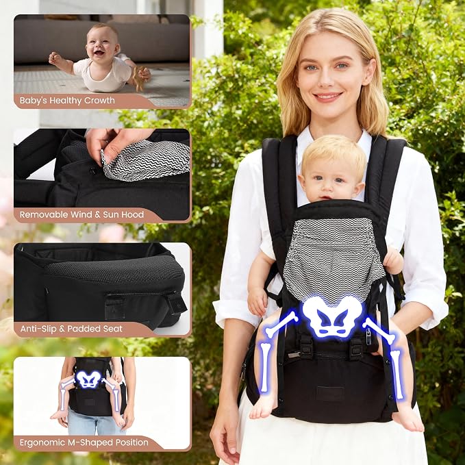 Baby Carrier Newborn to Toddler, 6-in-1 Baby Carrier - Image 6
