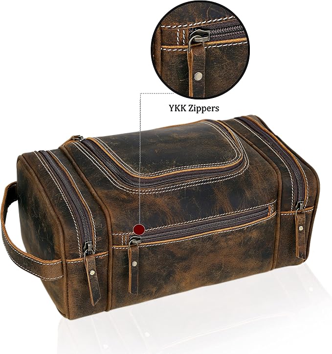 VC VINTAGE COUTURE Leather Toiletry Bag - Image 8