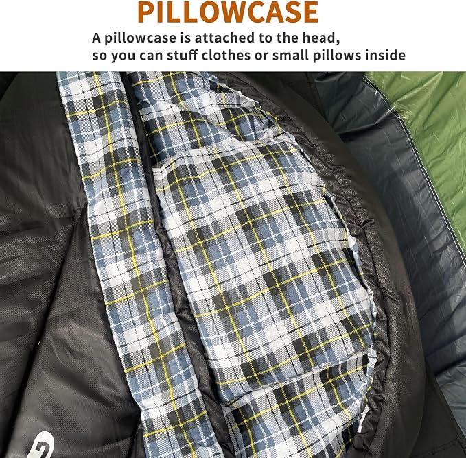 GEERTOP Flannel Sleeping Bag for Adults XXL 4 Season, 0 Degree Sleeping Bag for - Image 7