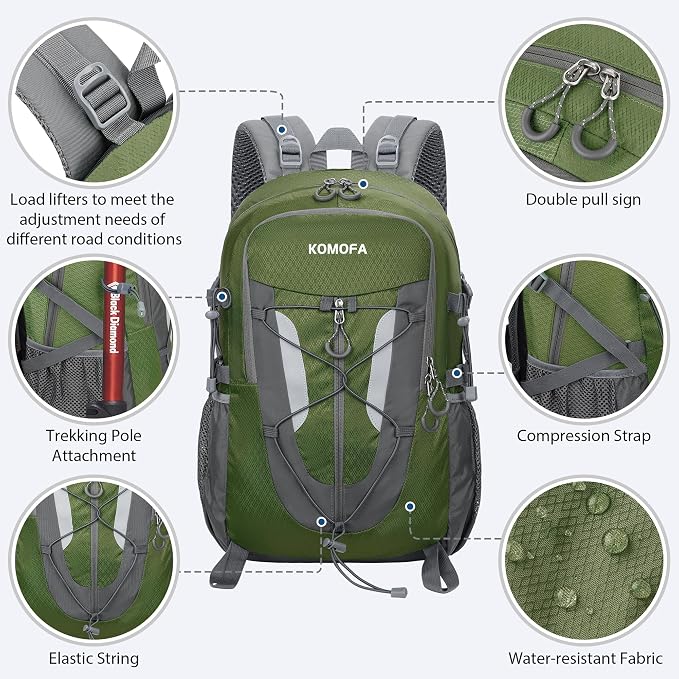 Hiking Backpack 30L Lightweight Travel Daypack Small Day Pack - Image 3