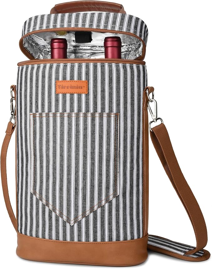 Tirrinia 2 Bottle Wine Gift Tote Carrier by Tirrinia