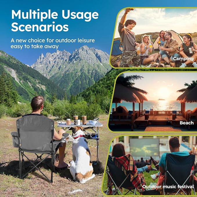 ALPHA CAMP Camping Chair 2 Pack Portable Chair - Image 9