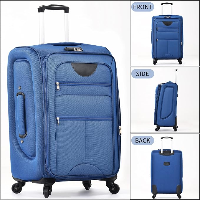 Merax Softside Luggage Set Softshell Lightweight 3 Piece Spinner Suitcase - Image 8
