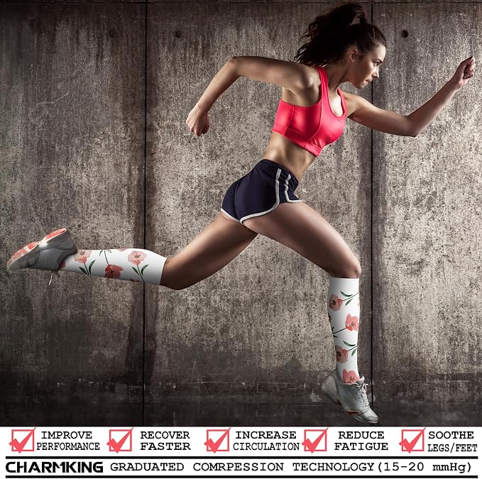 CHARMKING Compression Socks for Women & Men Circulation 15-20 mmHg is Best - Image 2