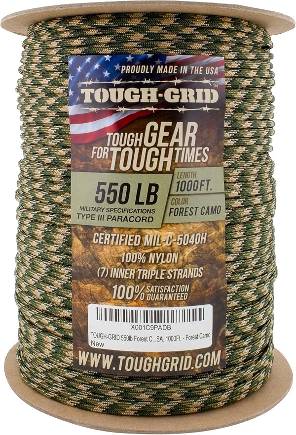 TOUGH-GRID 550 Paracord Rope Nylon Parachute Cord, Made in USA Survival Kit - Image 3