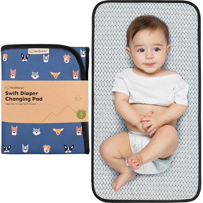 KeaBabies Portable Diaper Changing Pad, Easy Wipe Clean by KeaBabies