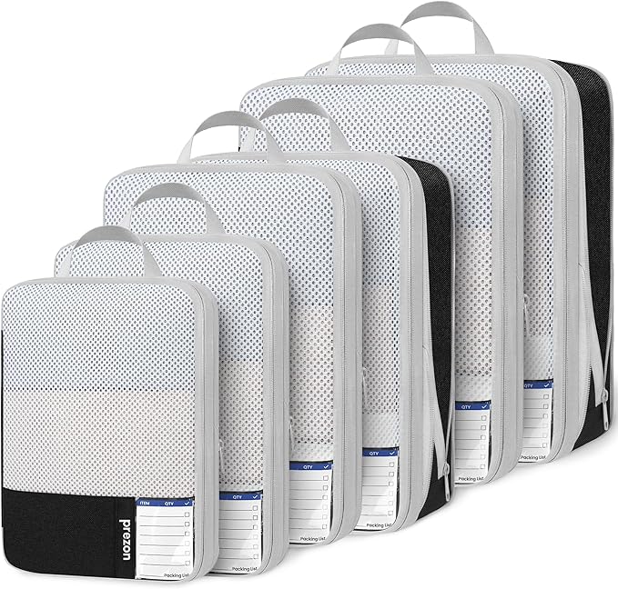 8 Set/6 Set/4 Set Compression Packing Cubes by PREZON