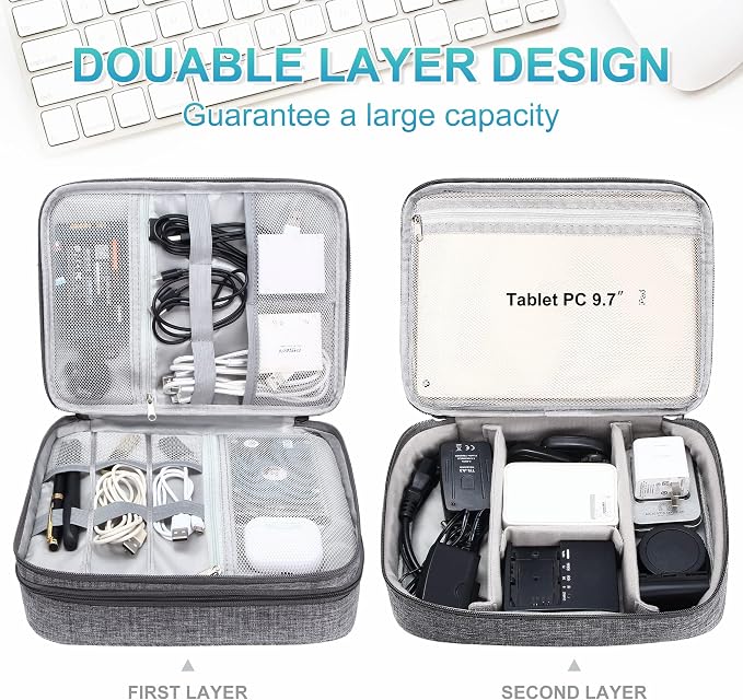 CILLA Electronics Organizer Travel, Travel Cord Organizer Case, Compact - Image 2