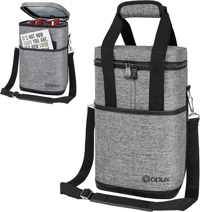 Opux 4 Bottle Insulated Wine Cooler Bag - Image 8