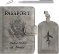 Passport Holder With Luggage Tag Cover Wallet RFID Blocking Leather Case Travel by PASCACOO