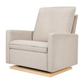 babyletto Cali Pillowback Chair and a Half Glider in Performance Beach Eco-Weave by babyletto