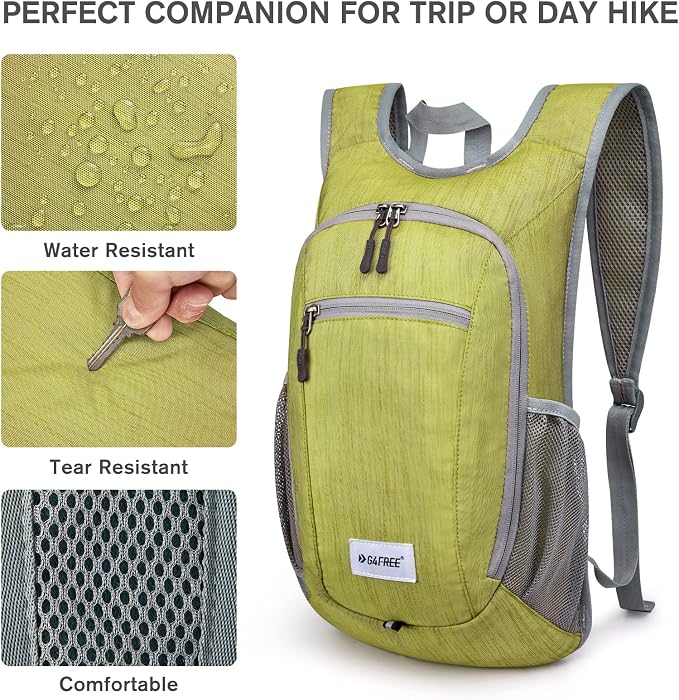 G4Free 10L/15L Hiking Backpack Lightweight Packable Hiking Daypack Small Travel - Image 4