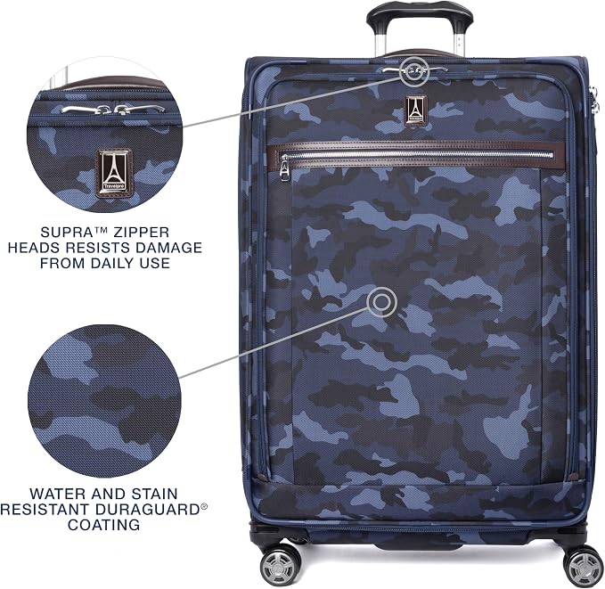 Travelpro Platinum Elite Softside Expandable Checked Luggage, 8 Wheel Spinner - Image 2