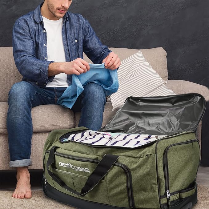 Pacific Gear Rolling Duffel Wheels, 30-inch Luggage, Hockey Bag, Heavy Duty - Image 3