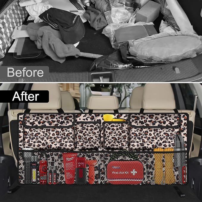 Car Trunk Organizer, Large Capacity Backseat Trunk Organizer, Collapsible Car - Image 5