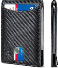 SERMAN BRANDS RFID Blocking Slim Bifold Genuine Leather Minimalist Front Pocket by SERMANBRANDS