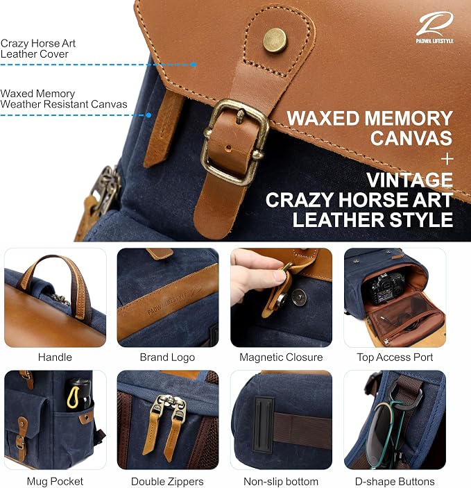 Padwa Lifestyle Blue Camera Backpack - Image 7