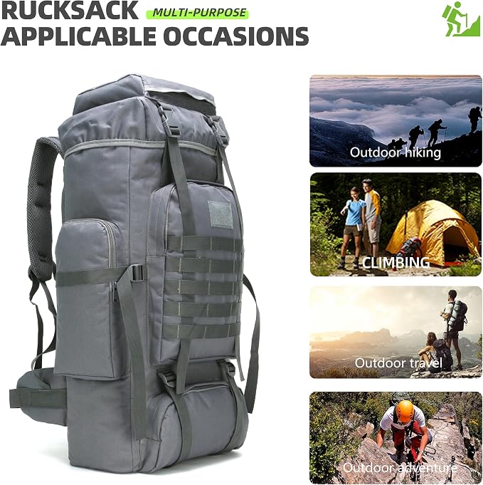 King'sGuard 70L Camping Hiking Backpack Tactical Backpack Military Molle - Image 6