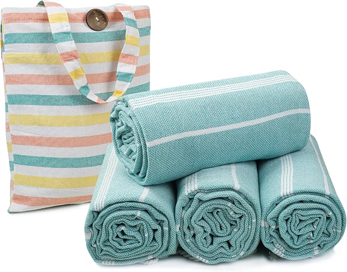 HILLFAIR Cotton Turkish Beach Towels, Quick Dry Lightweight Sand Free Peshtemal by HILLFAIR
