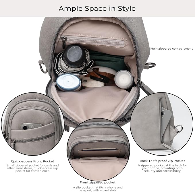 Alldaily Large Sling Bag for Women Crossbody Purse Leather Fashionable Trendy - Image 3