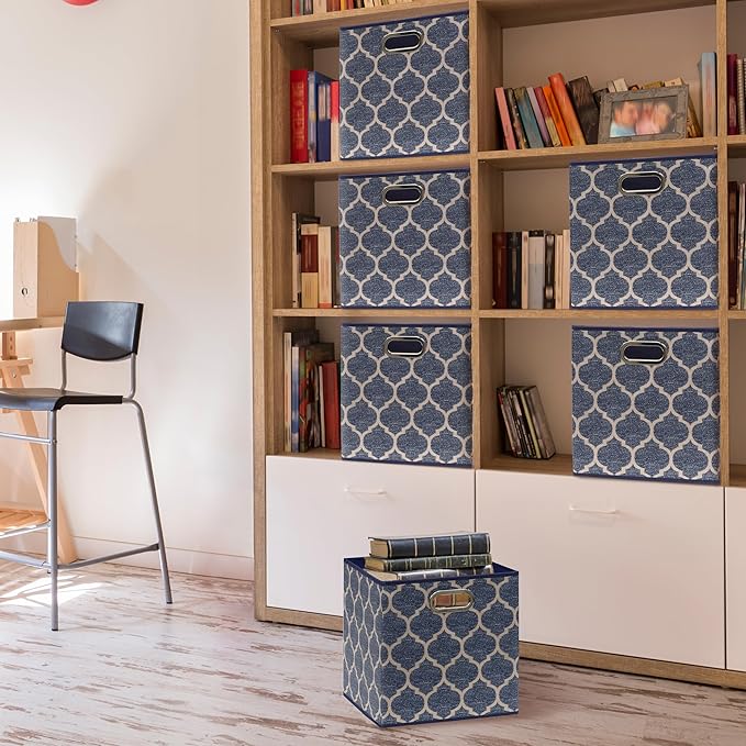 SIMPLE HOUSEWARE 11-Inch Collapsible Fabric Cube Storage Bin - Image 6