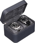 ROTHWELL 2 Watch Travel Case for Men | Compact PU Leather Protective Box by RothwellSanFrancisco