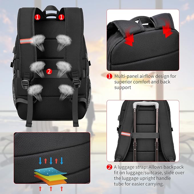 17.3 inch Laptop Backpack, School Bookbag Computer Rucksack - Image 5
