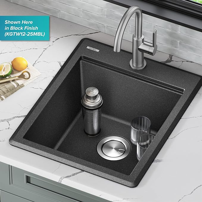 KRAUS Bellucci 18-inch Granite Workstation Drop In Top Mount Single Bowl - Image 13