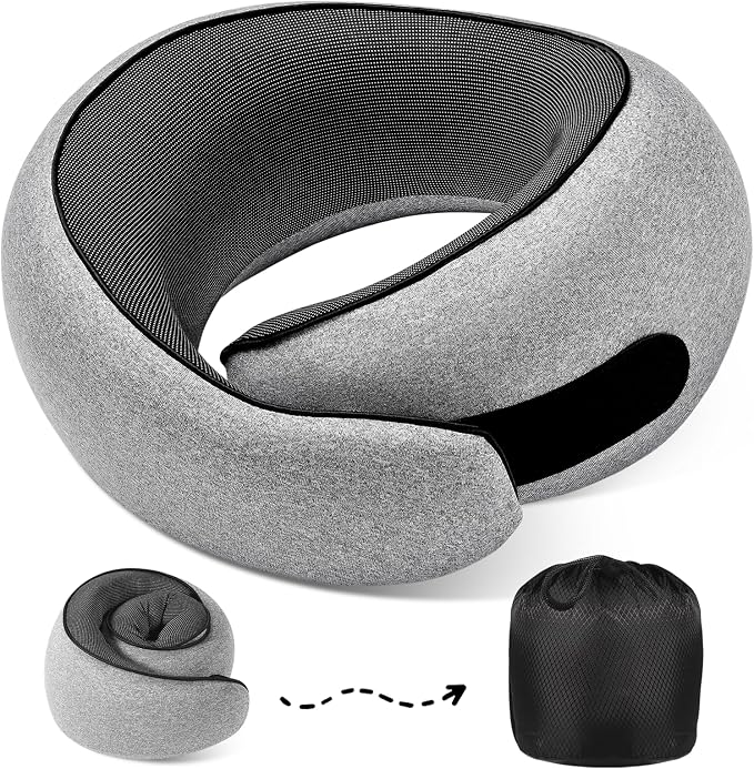 Travel Neck Pillows, 100% Memory Foam Filling, Travel Pillows by 4litamz