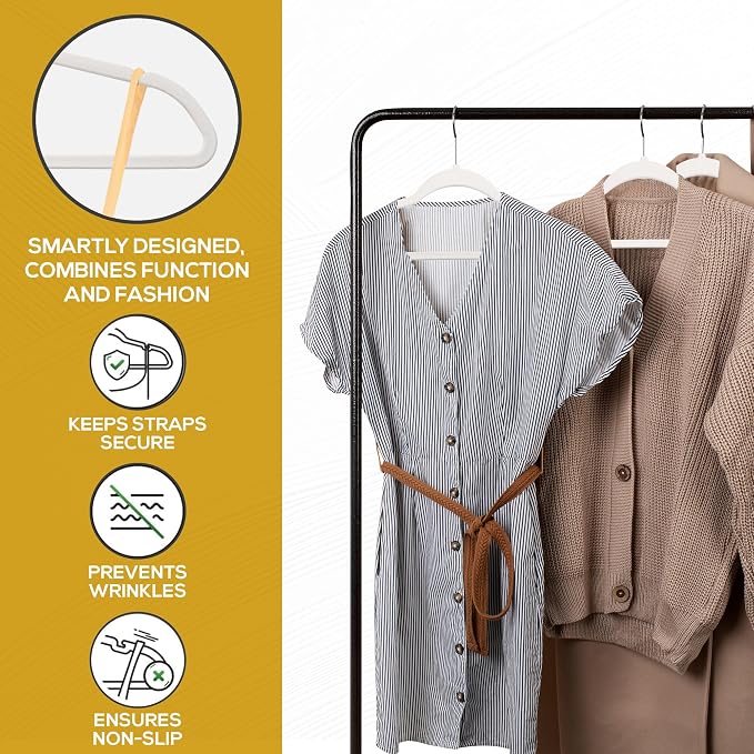 Premium Velvet Hangers 50 Pack Ultra Thin Non Slip Adult Felt Space Saving Slim - Image 4