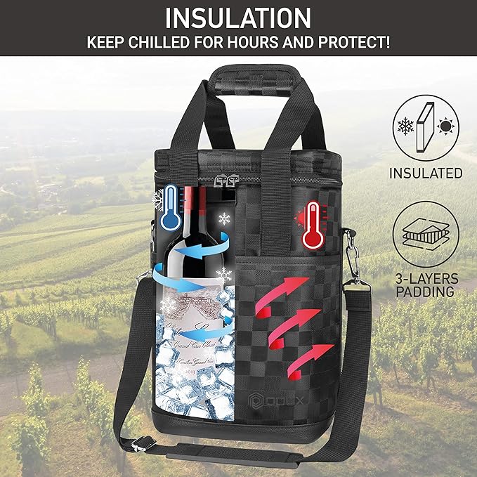 Opux 4 Bottle Insulated Wine Cooler Bag - Image 2