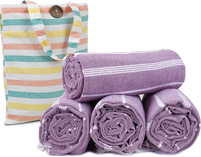 HILLFAIR Cotton Turkish Beach Towels, Quick Dry Lightweight Sand Free Peshtemal by HILLFAIR