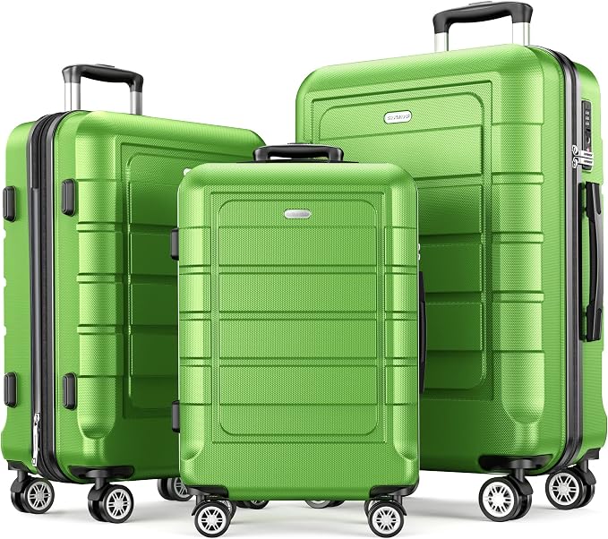 SHOWKOO Luggage Sets Expandable PC+ABS Durable Suitcase Sets Double Wheels TSA by SHOWKOO